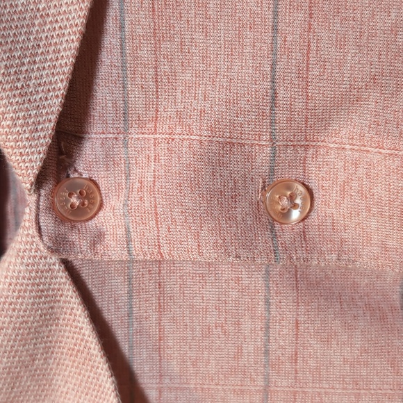 🍁HAGGAR Striped Short Sleeve Polo Shirt Golf  Casual Summer Grid Stripe Top - Picture 6 of 12